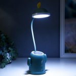 Лампа настольная 16049/1 10хLED 4Вт 3 режима  АКБ USB зеленый 8,5х11,5х37 см