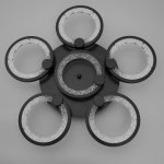 Люстра с ПДУ 71103/6BK LED 132Вт 3000-6000К диммер черный 51х51х10 см