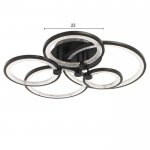 Люстра с ПДУ 71104/5BK LED 174Вт 3000-6000К диммер черный