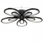 Люстра с ПДУ 71106/5BK LED 160Вт 3000-6000К диммер черный 62х62х10 см