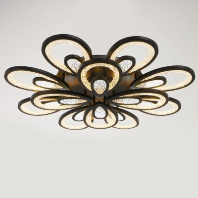 Люстра с ПДУ 71106/12BK LED 384Вт 3000-6000К диммер черный 78х78х13 см