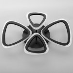 Люстра с ПДУ 59111/4BK LED 84Вт 3000-6000К диммер черный 61,5х38х7,5 см