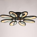 Люстра с ПДУ 59114/8BK LED 160Вт 3000-6000К диммер черный 70х70х7 см