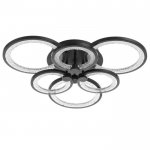 Люстра с ПДУ 59116/6BK LED 162Вт 3000-6000К диммер черный 65х65х10 см