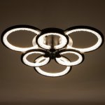 Люстра с ПДУ 59116/6BK LED 162Вт 3000-6000К диммер черный 65х65х10 см