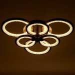 Люстра с ПДУ 59116/6BK LED 162Вт 3000-6000К диммер черный 65х65х10 см