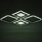 Люстра с ПДУ 59118/4BK LED 160Вт 3000-6000К диммер черный 55х55х5 см