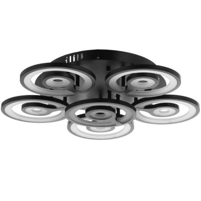 Люстра с ПДУ 59121/6BK LED 150Вт 3 режима диммер черный 52х52х14 см