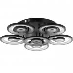 Люстра с ПДУ 59121/6BK LED 150Вт 3 режима диммер черный 52х52х14 см