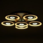 Люстра с ПДУ 59121/6BK LED 150Вт 3 режима диммер черный 52х52х14 см