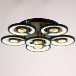 Люстра с ПДУ 59121/6BK LED 150Вт 3 режима диммер черный 52х52х14 см