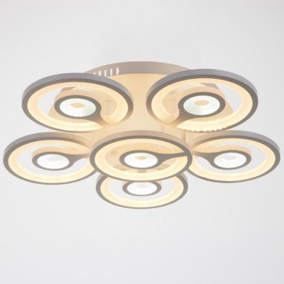 Люстра с ПДУ 59121/6WT LED 150Вт 3 режима диммер белый 52х52х14 см