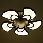 Люстра с ПДУ 59135/5BK LED 75+75Вт 3 режима диммер черный 60х60х14 см