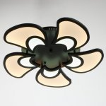 Люстра с ПДУ 59135/5BK LED 75+75Вт 3 режима диммер черный 60х60х14 см