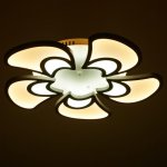 Люстра с ПДУ 59135/5WT LED 75+75Вт 3 режима диммер белый 60х60х14 см