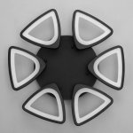 Люстра с ПДУ 59122/6BK LED 110Вт 3 режима диммер черный 40х40х14 см