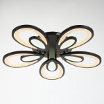 Люстра с ПДУ 59125/5BK LED 90+90Вт 3 режима диммер черный 65х65х14 см