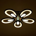 Люстра с ПДУ 59125/5BK LED 90+90Вт 3 режима диммер черный 65х65х14 см