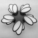 Люстра с ПДУ 59133/5BK LED 70+70Вт 3 режима диммер черный 67х67х14 см