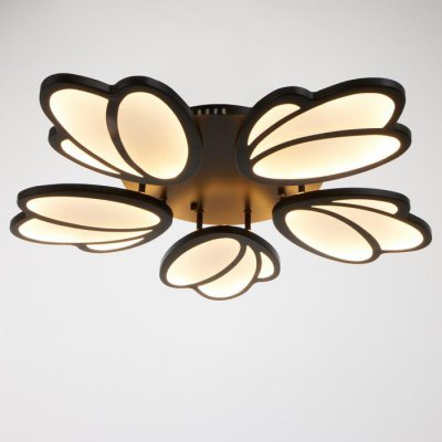 Люстра с ПДУ 59133/5BK LED 70+70Вт 3 режима диммер черный 67х67х14 см