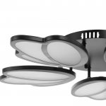 Люстра с ПДУ 59133/5BK LED 70+70Вт 3 режима диммер черный 67х67х14 см