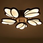 Люстра с ПДУ 59133/5BK LED 70+70Вт 3 режима диммер черный 67х67х14 см