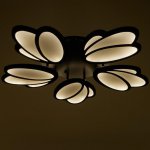 Люстра с ПДУ 59133/5BK LED 70+70Вт 3 режима диммер черный 67х67х14 см