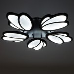 Люстра с ПДУ 59133/5BK LED 70+70Вт 3 режима диммер черный 67х67х14 см