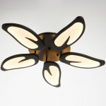 Люстра с ПДУ 59128/5BK LED 70+70Вт 3 режима диммер черный 67х67х14 см