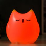 Ночник " Совушка" LED от батареек 3хАА белый 11х13х16 см