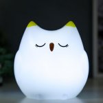 Ночник " Совушка" LED от батареек 3хАА белый 11х13х16 см