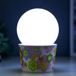 Ночник "Цветочное ассорти" LED от батареек 3хАА МИКС 10х10х16 см