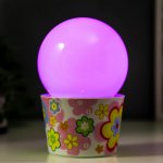 Ночник "Цветочное ассорти" LED от батареек 3хАА МИКС 10х10х16 см