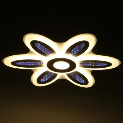 Люстра с ПДУ 69670/6+1WT LED 124Вт диммер 3000-6000K белый 52х52 см