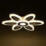 Люстра с ПДУ 69670/6+1BK LED 124Вт диммер 3000-6000K черный 52х52 см