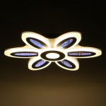 Люстра с ПДУ 69670/6+1BK LED 124Вт диммер 3000-6000K черный 52х52 см