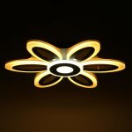 Люстра с ПДУ 69670/6+1BK LED 124Вт диммер 3000-6000K черный 52х52 см