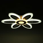 Люстра с ПДУ 69670/6+1BK LED 124Вт диммер 3000-6000K черный 52х52 см