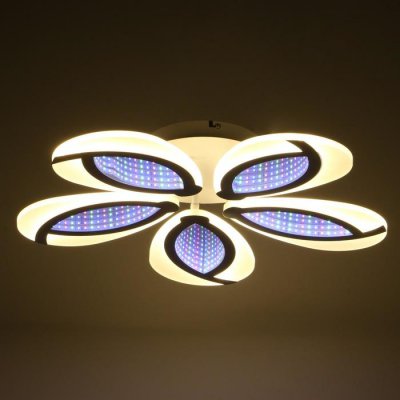 Люстра с ПДУ 69664/5WT LED 115Вт диммер 3000-6000K белый 55х55 см Люстра с ПДУ 69664/5WT LED 115Вт диммер 3000-6000K белый 55х55 см