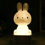 Ночник "Зайчонок" LED от батареек 4хАА USB RGB белый 9х9х19,5 см
