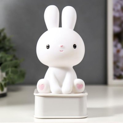 Ночник "Зайчонок" LED от батареек 4хАА USB RGB белый 9х9х19,5 см