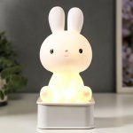 Ночник "Зайчонок" LED от батареек 4хАА USB RGB белый 9х9х19,5 см
