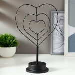 Ночник "Сердце" LED от батареек 3хАА черный 10х18,5х29,8 см