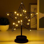 Ночник "Звезда" LED от батареек 3хАА черный 10х22х28,5 см