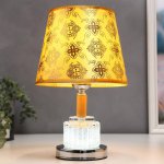 Лампа настольная 16131/1SL E27 40Вт+LED подсветка серебро 21х21х32 см