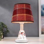 Лампа настольная 16132/1 E27 40Вт+LED подсветка бело-бордовый 21х21х33 см