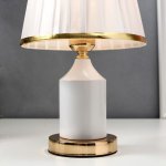 Лампа настольная 16136/1WT E27 40Вт бело-золотой 21х21х34 см