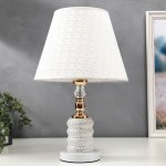 Лампа настольная 16138/1 E27 40Вт+LED подсветка бело-золотой 28х28х45 см