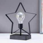 Ночник "Звезда" LED от батареек 3ААА черный 8х21х24 см
