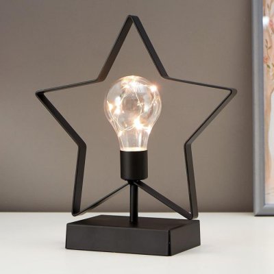 Ночник "Звезда" LED от батареек 3ААА черный 8х21х24 см